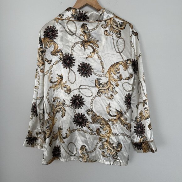 Valerie Stevens Satin Long Sleeve Button Up Size Medium Equestrian Bit & Bridle - Picture 5 of 8